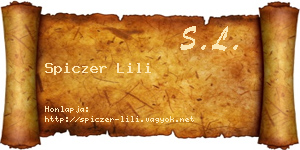 Spiczer Lili névjegykártya